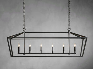 FREE SHIPPING - Large Modern Farmhouse 6 Light Bronze Chandelier