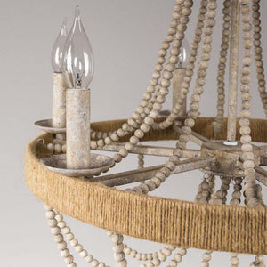 FREE SHIPPING - Large Modern Farmhouse Coastal Beaded Chandelier