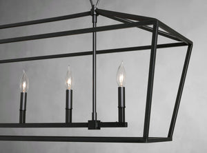 FREE SHIPPING - Large Modern Farmhouse 6 Light Bronze Chandelier