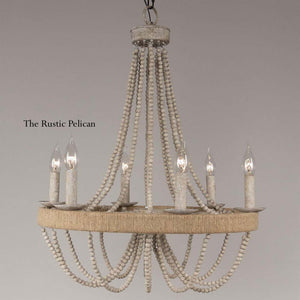 Modern Farmhouse Coastal Beaded Chandelier