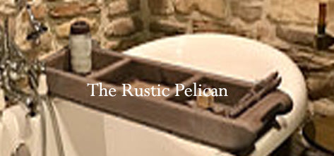 Modern Rustic Decor, Bath Tray-Shower Caddy - FREE SHIPPING - The