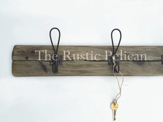 Reclaimed wood coat rack vintage coat rack-Vintage Hooks-MOdern Rustic -  The Rustic Pelican