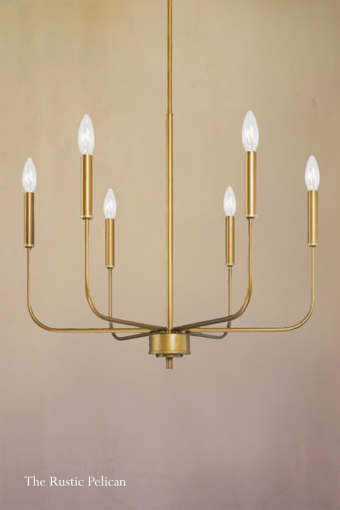 Modern Antique Gold Metal Pendant Light-Rustic-Farmhouse-Free