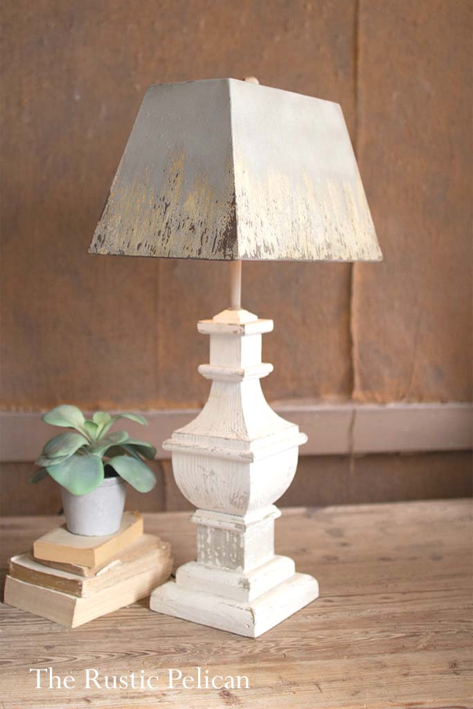 Table Lamp Modern Farmhouse Rustic Lamp Modern Lighting Free Shipping   K TableLampWhiteandGray 800x 