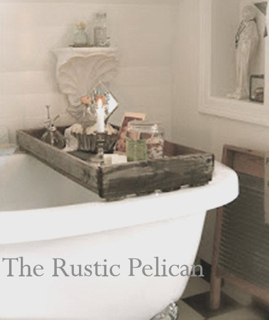 Rustic Bath Tray, Bath Caddy, Wooden Tray, Bathroom Decor, Farmhouse Decor,  Bath Tray With Handles, Rustic Home Decor, Bathtub Tray 